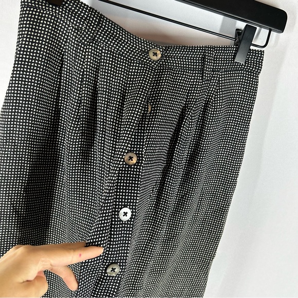 Steven Alan Black and White Button A line Skirt Spotted Print size 2 - Picture 4 of 7